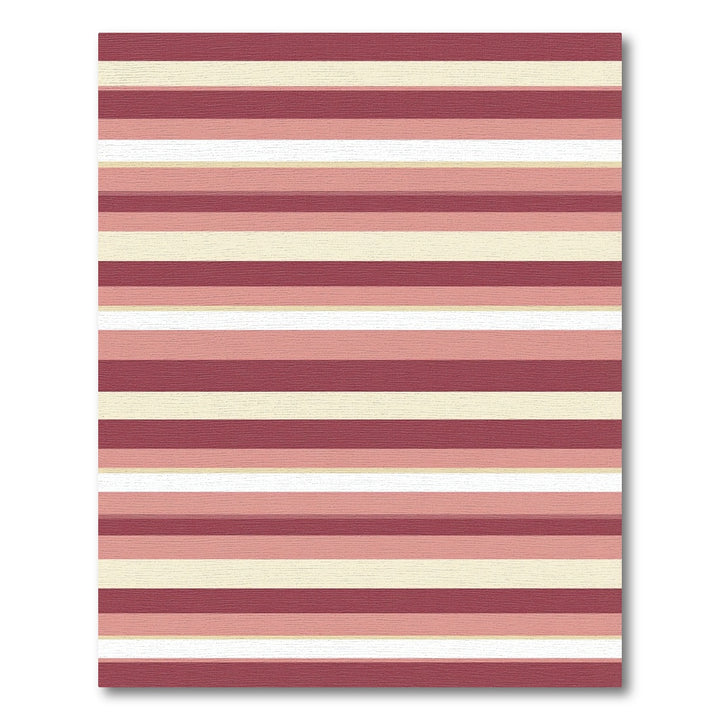 Salmon Pink Striped Band Rug