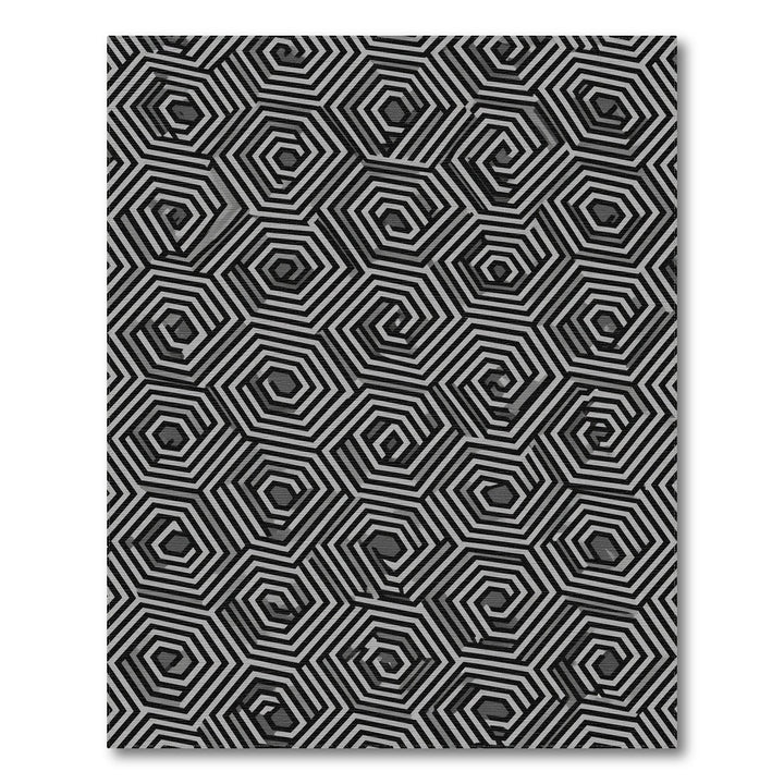 Geometric Modern Black White Geometric Hexagon Area Rug