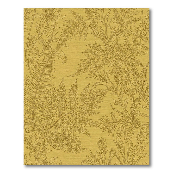 Golden Amber Fern and Floral Tapestry Rug