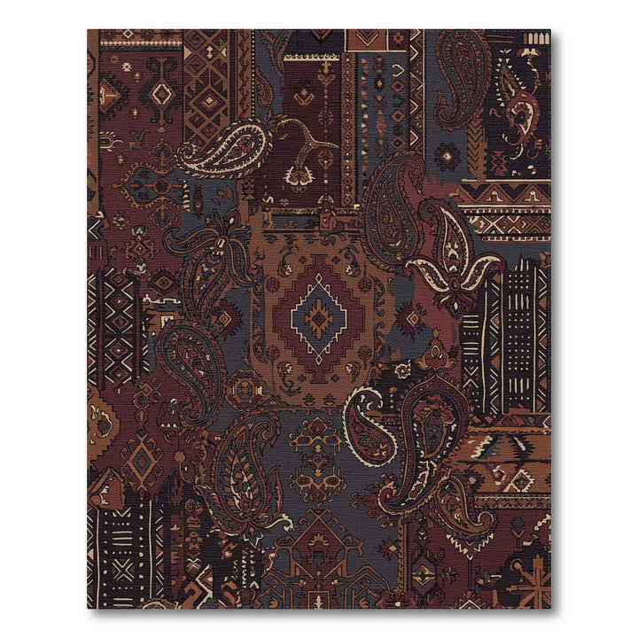 Rich Paisley Patchwork Earth Tones Rug