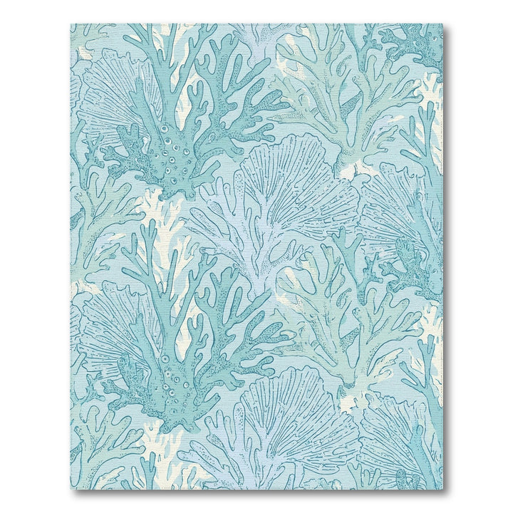Oceanic Blue Coral Branch Arrangement Rug