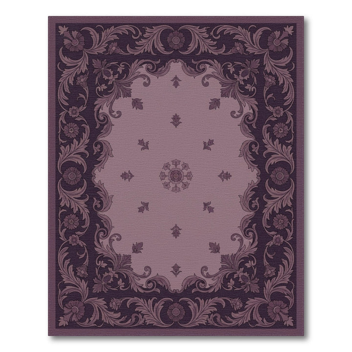 Victorian Plum Floral Scroll Rug