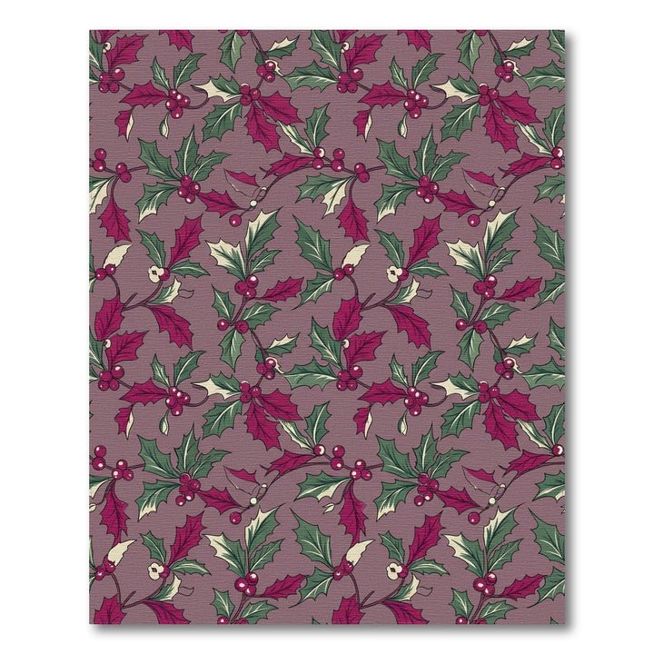Crimson Holly Berry Garland Repeating Rug
