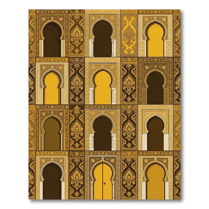Golden Arched Doorway Islamic Rug