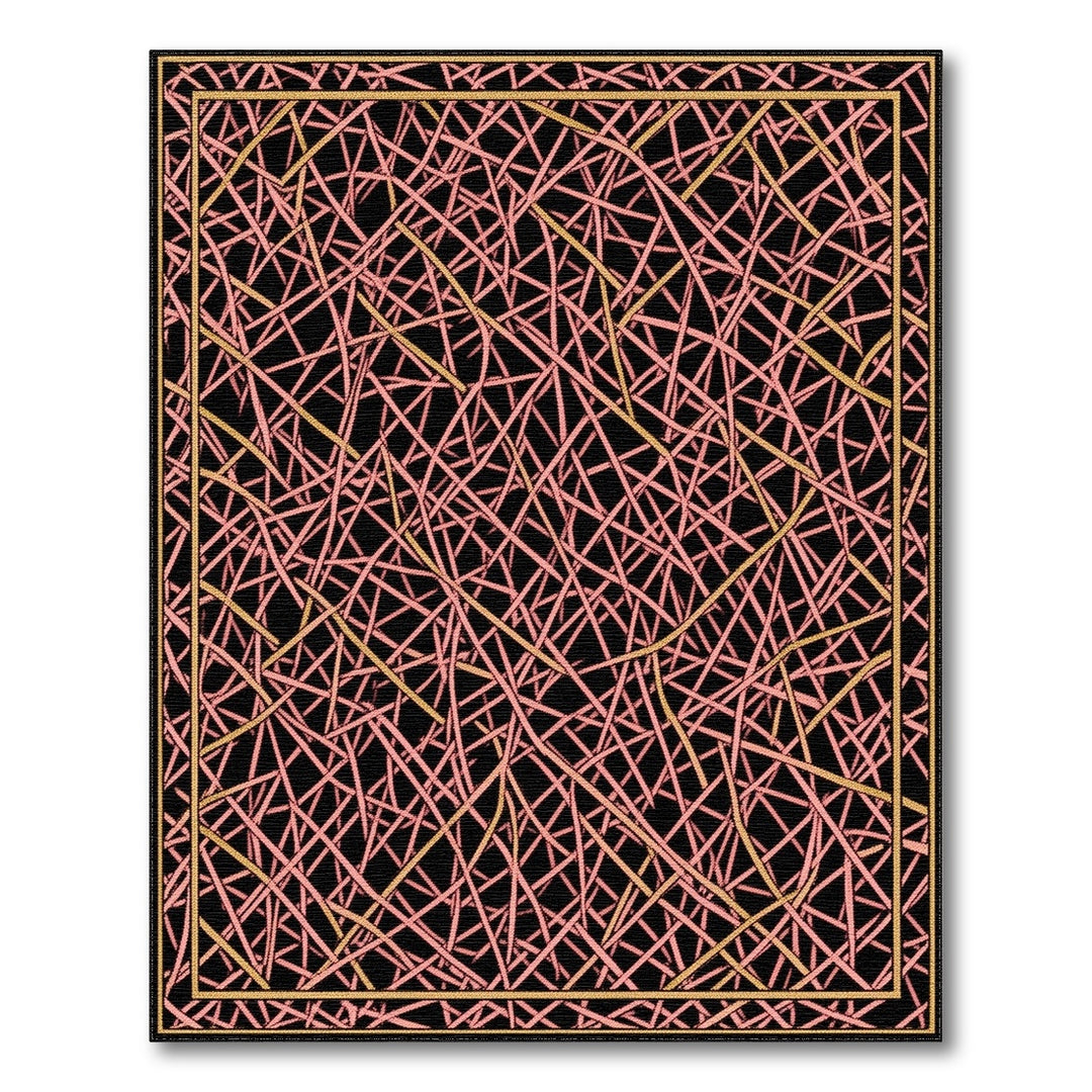 Pink Abstract Scribble Area Rug