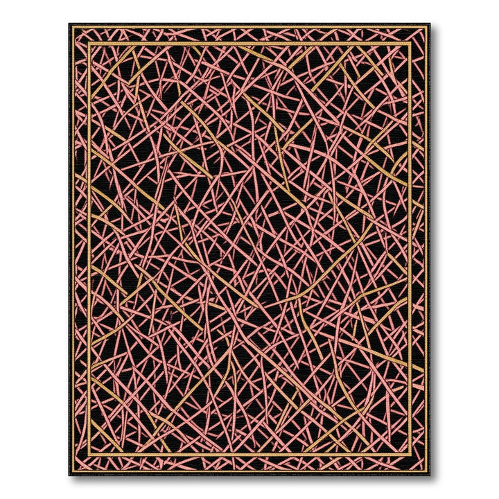 Pink Abstract Scribble Area Rug