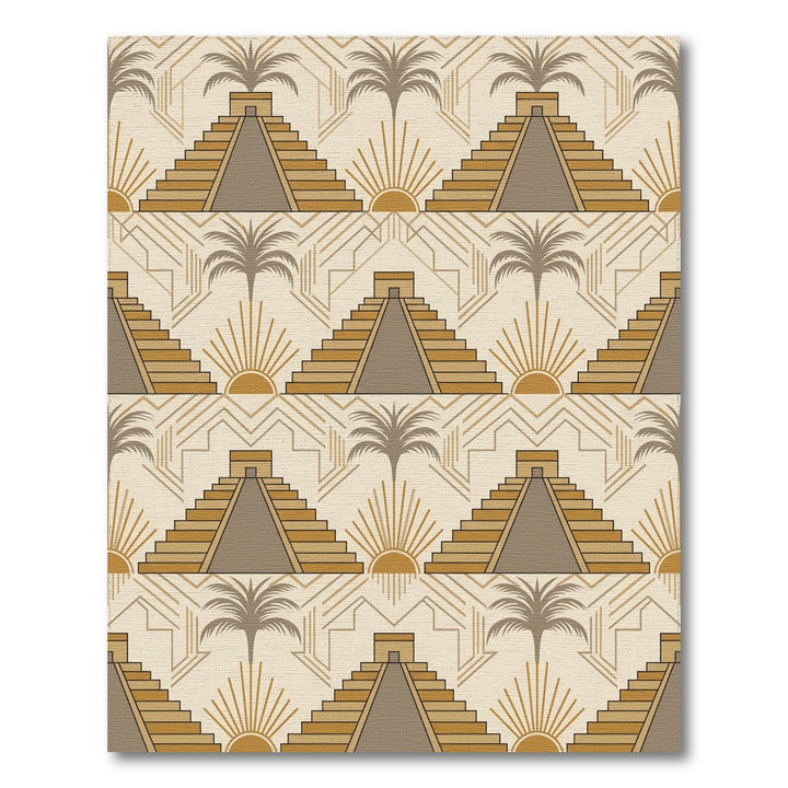Terracotta Pyramid Sun Palm Landscape Rug