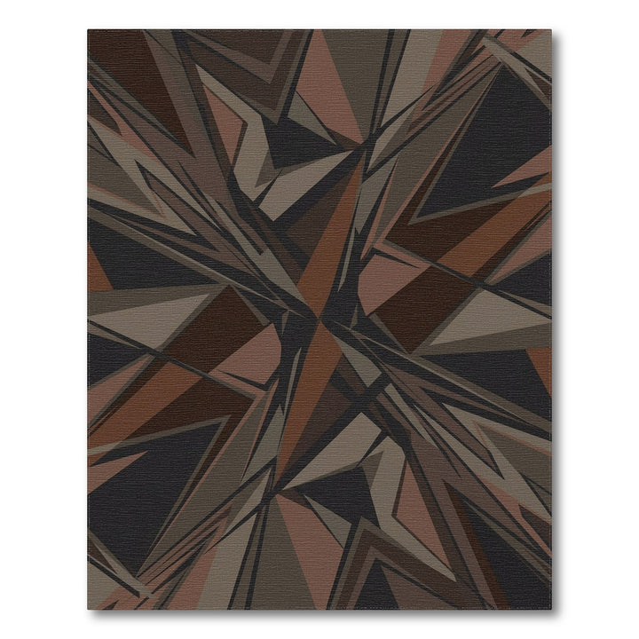Earthy Brown Geometric Shatter Rug