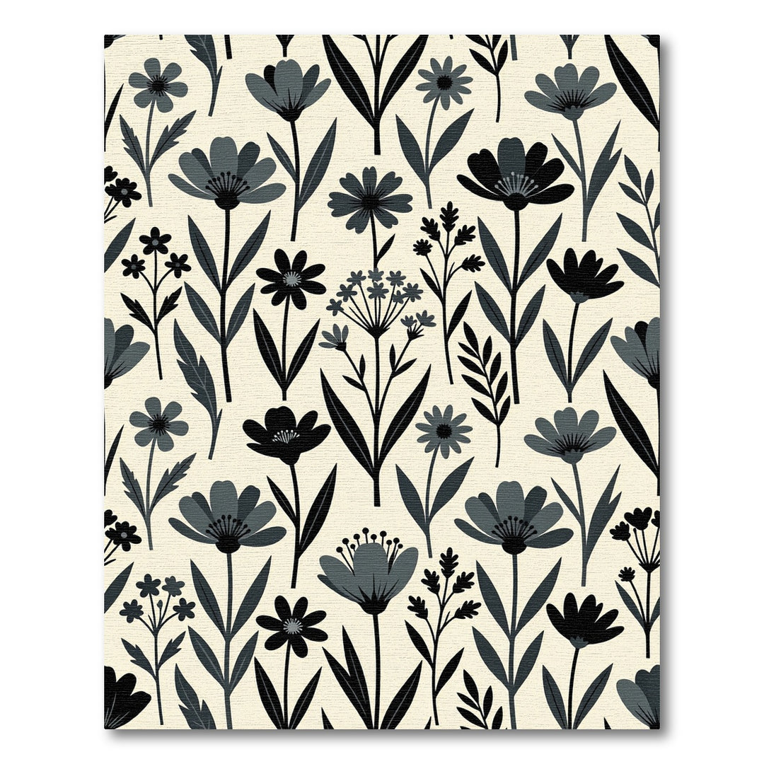 Dark Floral Meadow Area Rug