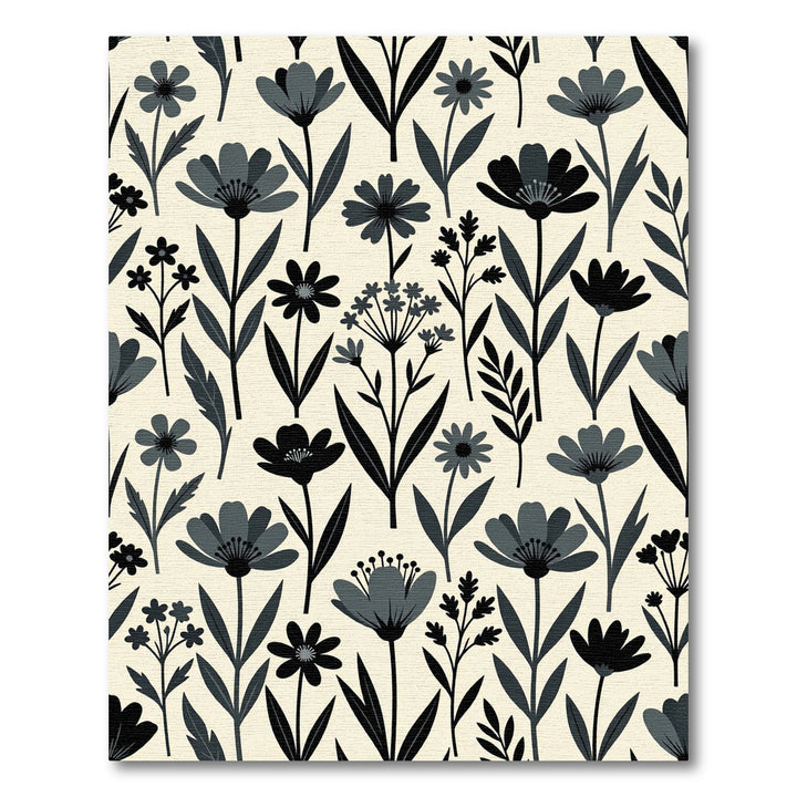 Dark Floral Meadow Area Rug