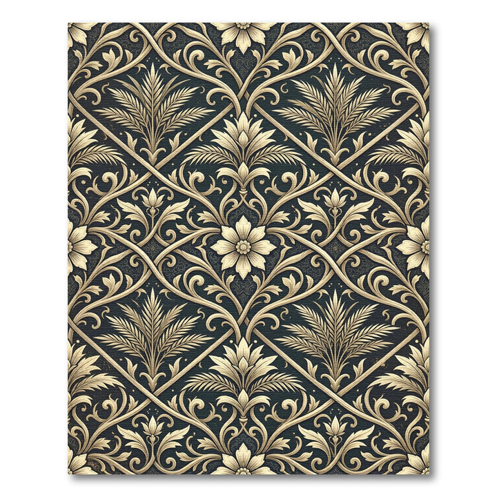 Golden Laurel Damask Rug