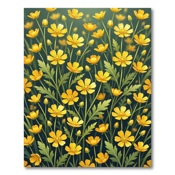 Sunny Yellow Buttercup Field Rug