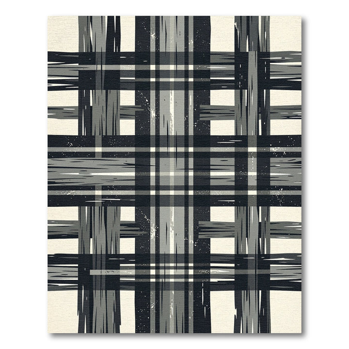 Dark Gray Plaid Grunge Texture Rug