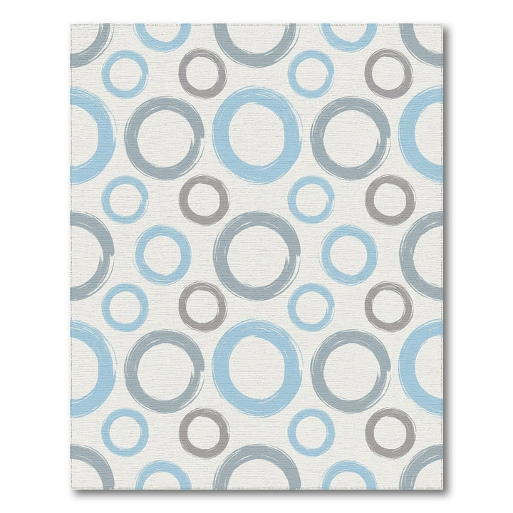 Light Blue Gray Circular Brushstroke Rug