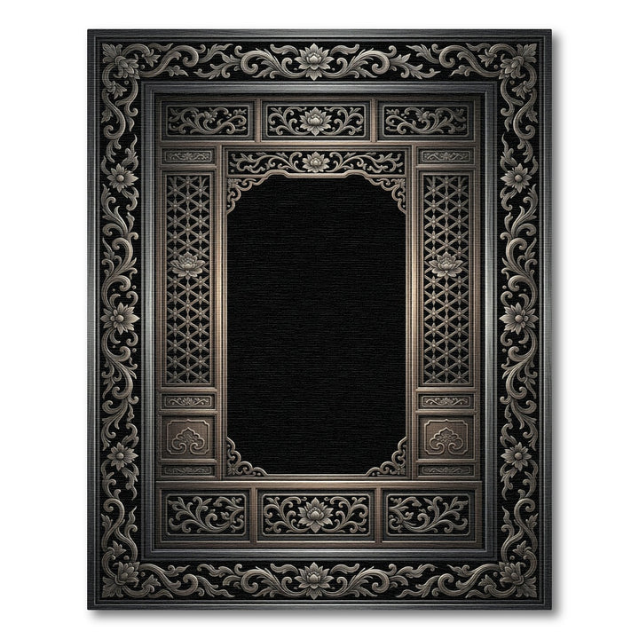 Ornate Silver Lotus Archway Rug