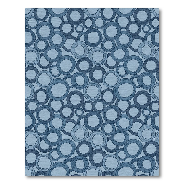 Blue Irregular Circles Arrangement Rug