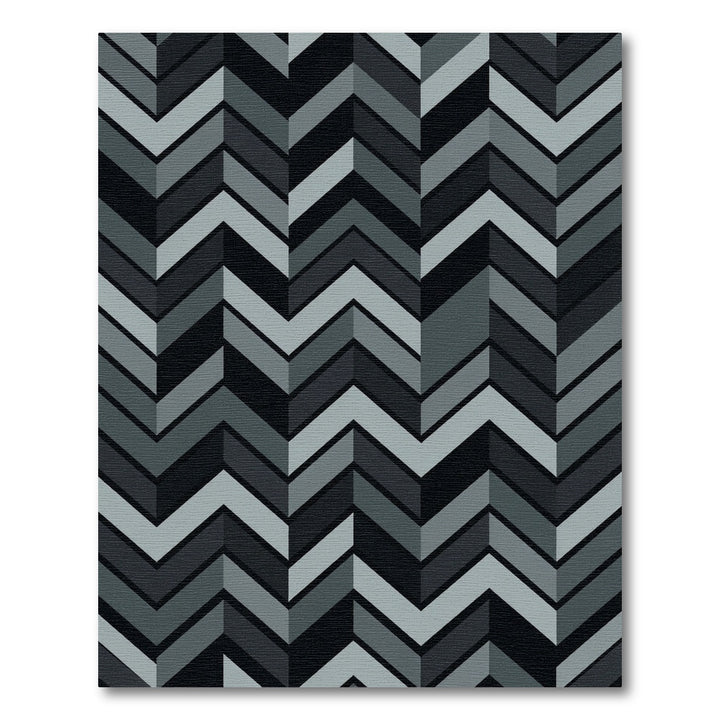 Monochrome Zigzag Chevron Rug