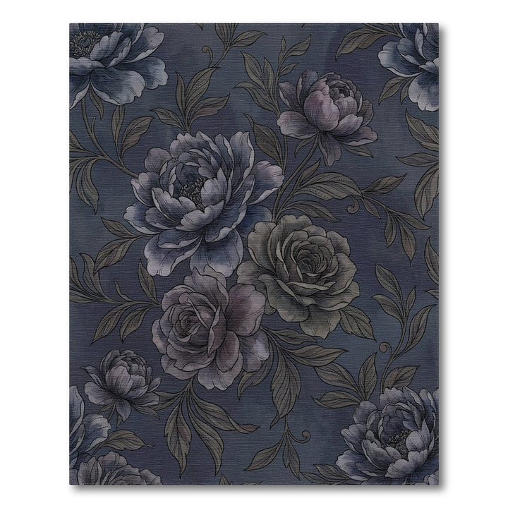 Vintage Blue Grey Floral Blossom Rug