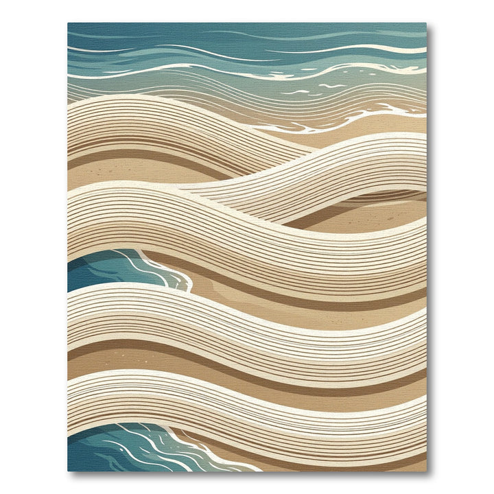 Abstract Wavy Beach Landscape Rug