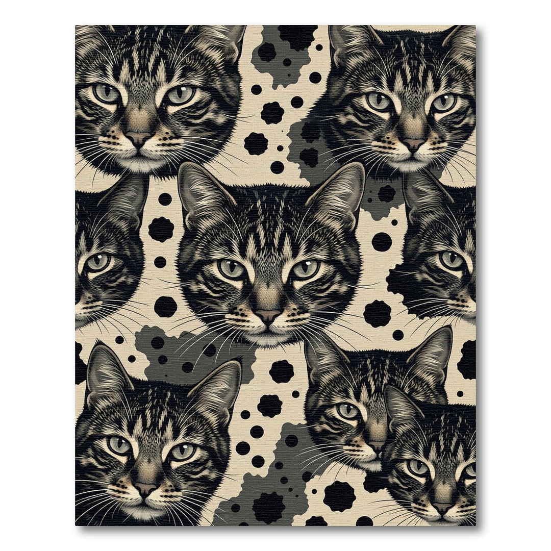 Tabby Cat Black Spot Camouflage Rug