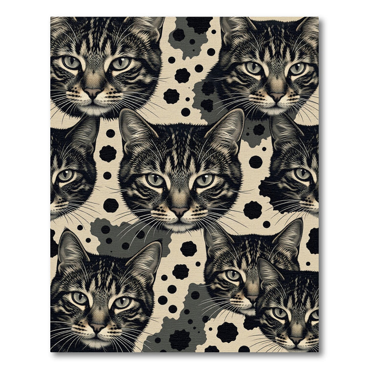 Tabby Cat Black Spot Camouflage Rug