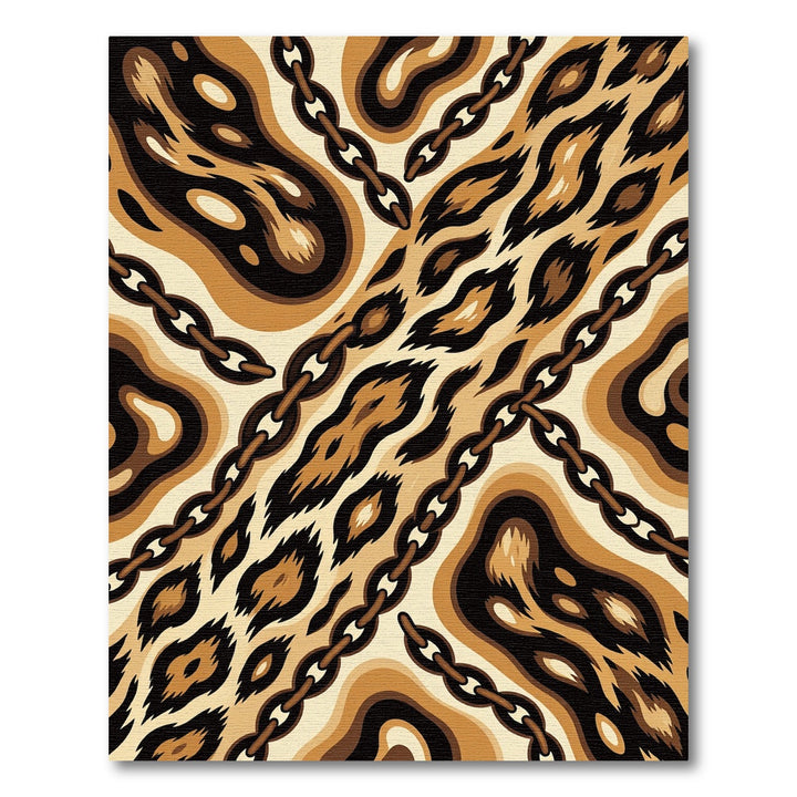 Leopard Chain Abstract Brown Rug