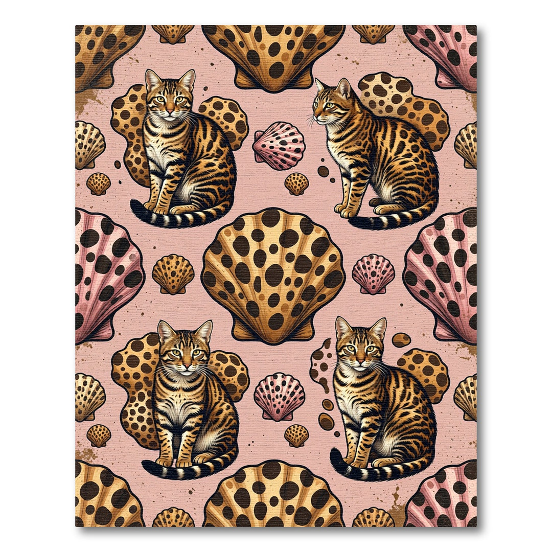 Feline Shell Pink Vintage Inspired Rug
