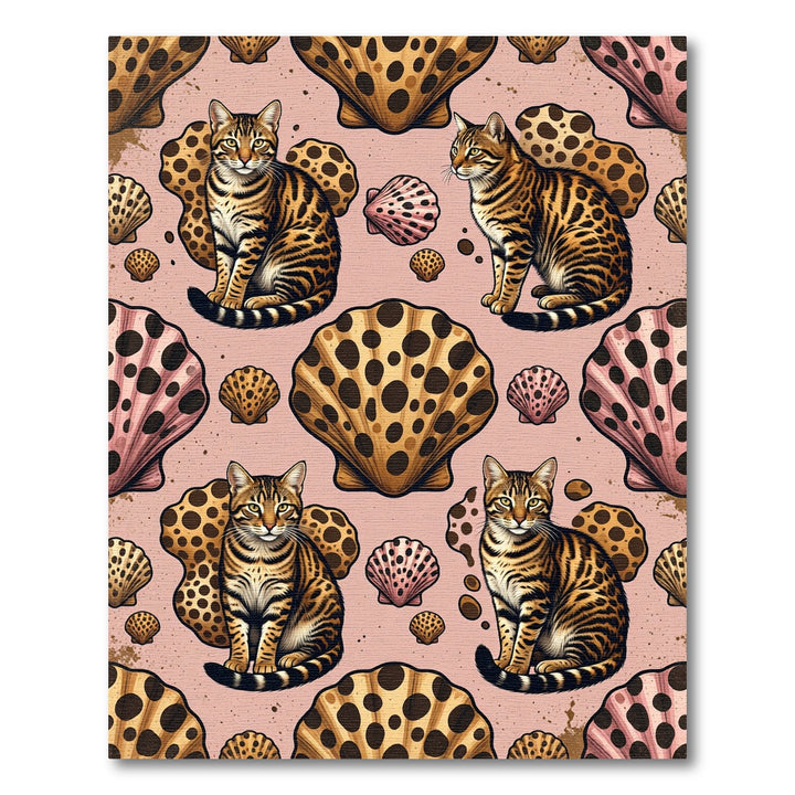 Feline Shell Pink Vintage Inspired Rug