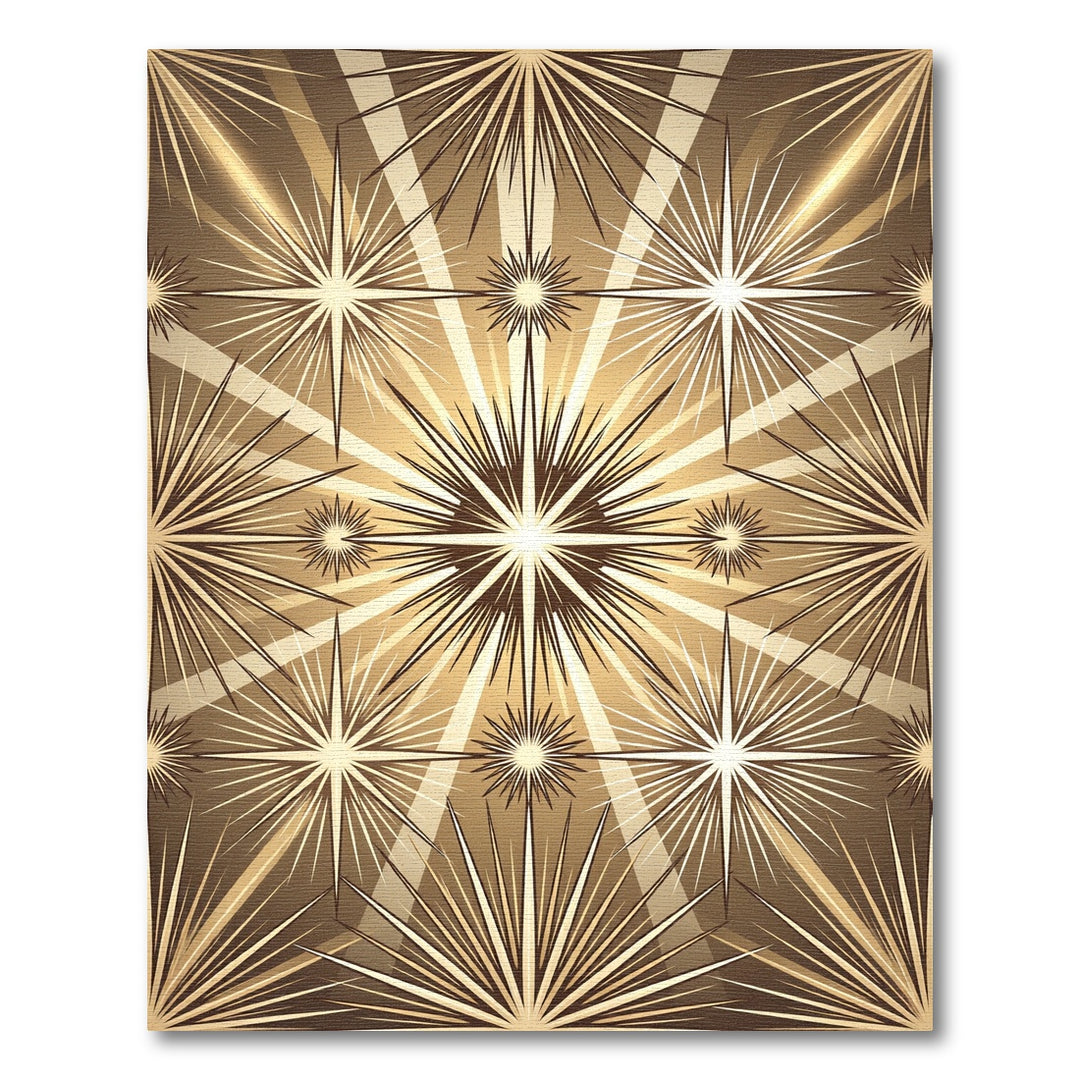 Golden Radiant Burst Star Rug