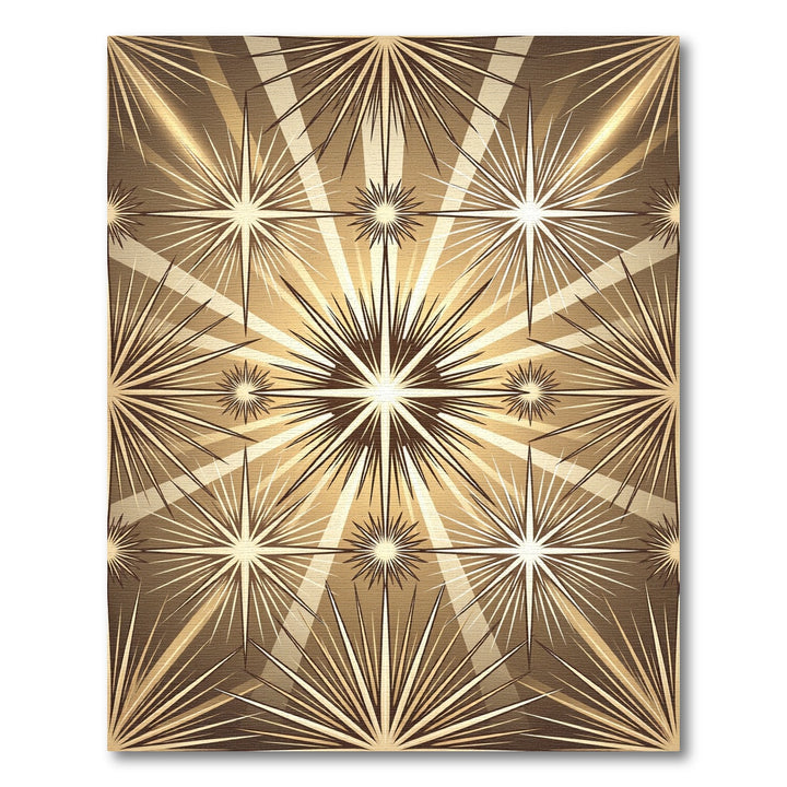 Golden Radiant Burst Star Rug
