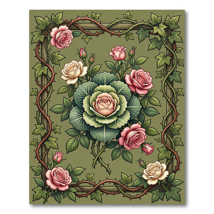 Victorian Rose Garden Thorns Rug