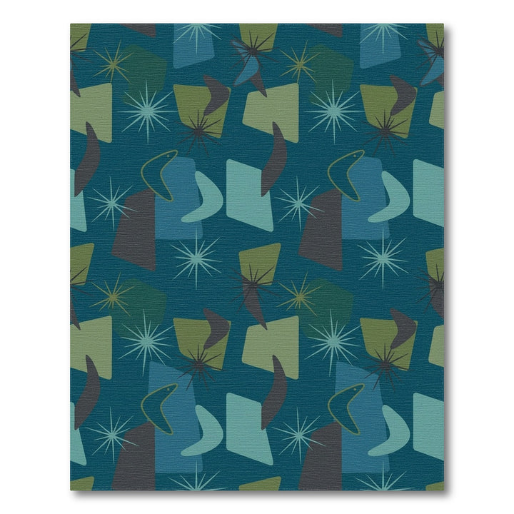 Mid Century Atomic Starburst Shapes Rug