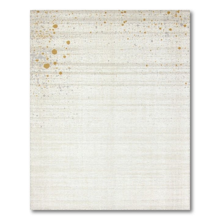 Beige Gold Splatter Distressed Vintage Rug