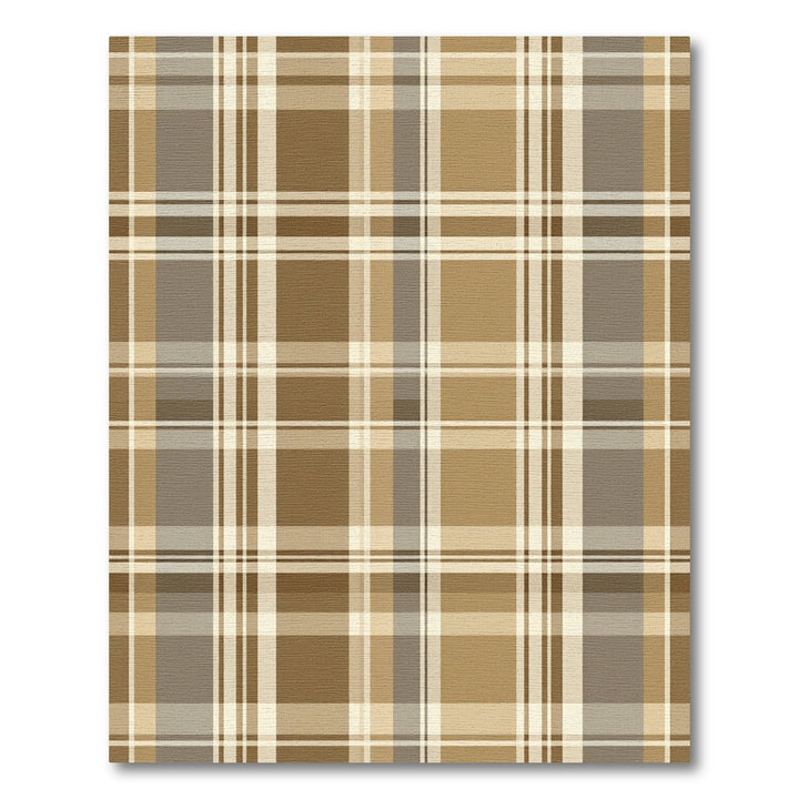 Classic Brown and Tan Plaid Rug