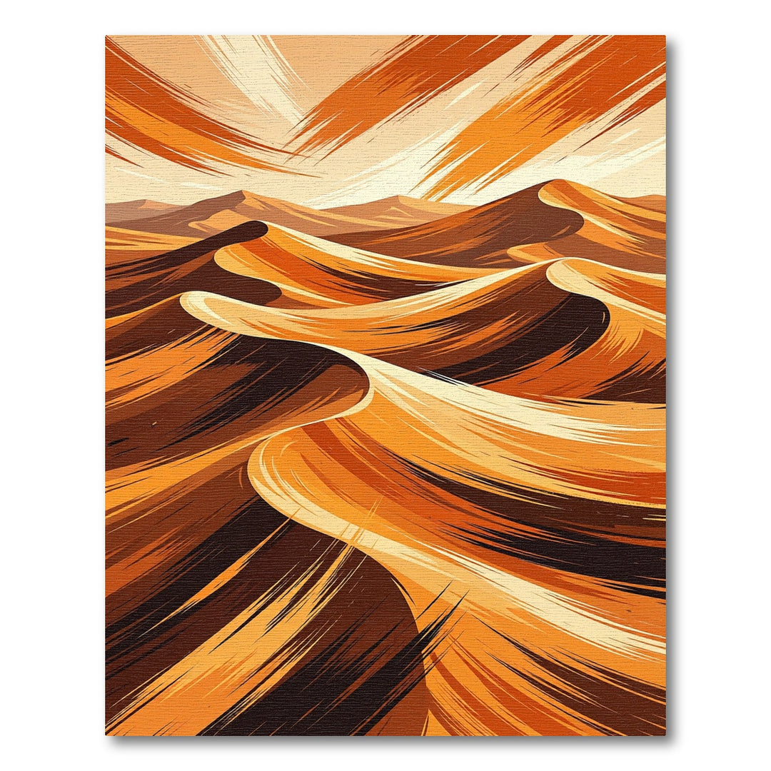 Emotive Warm Desert Dune Swirls Rug