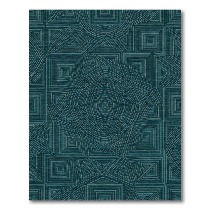 Teal Geometric Optical Illusion Rug