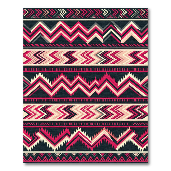Bold Pink Aztec Chevron Stripes Rug