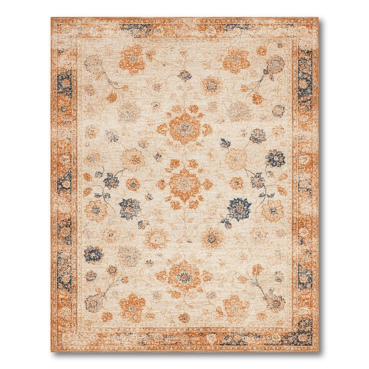 Beige Vintage Floral Area Rug