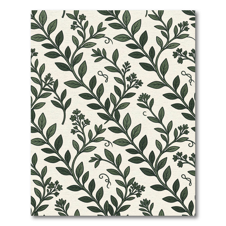 Deep Green Botanical Vine Rug