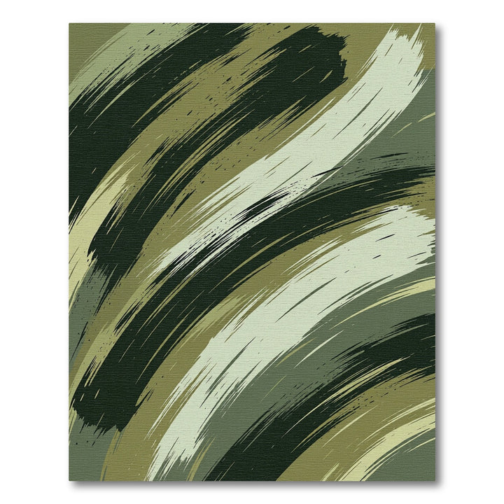 Abstract Brushstroke Camouflage Rug