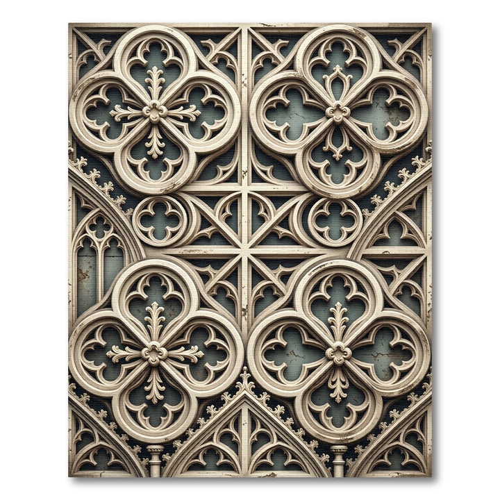 Gothic Quatrefoil Stone Architectural Rug