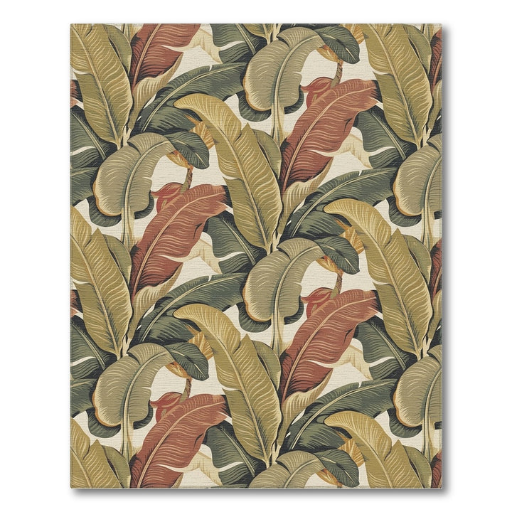 Vintage Tropical Banana Leaf Arrangement Rug