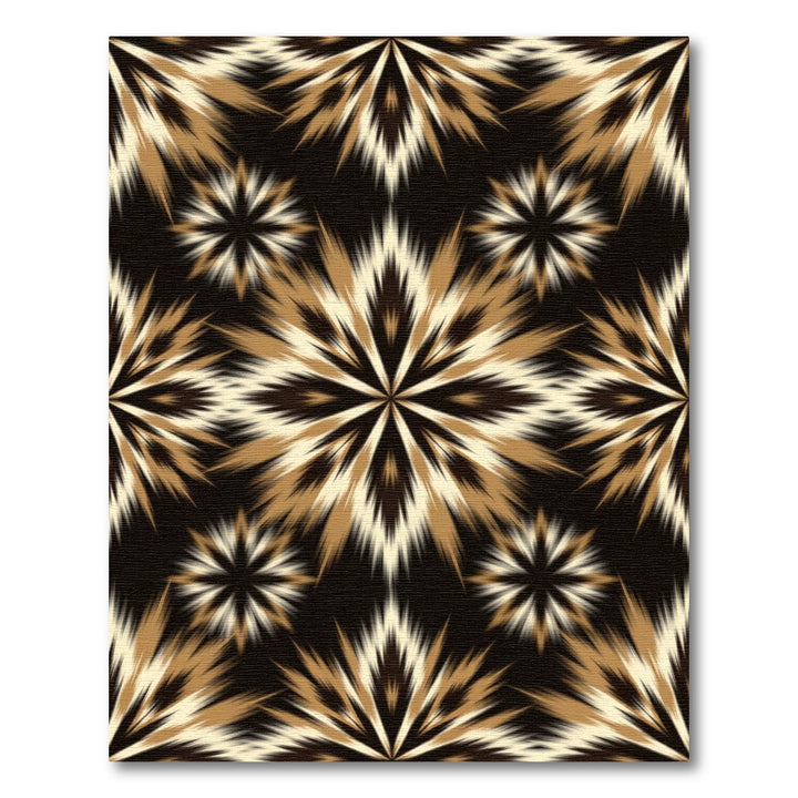 Golden Starburst Radial Bloom Rug