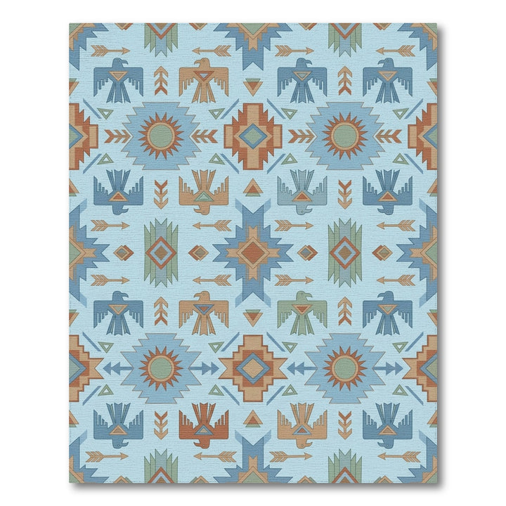 Southwestern Bird Sun Arrow Medallion Rug