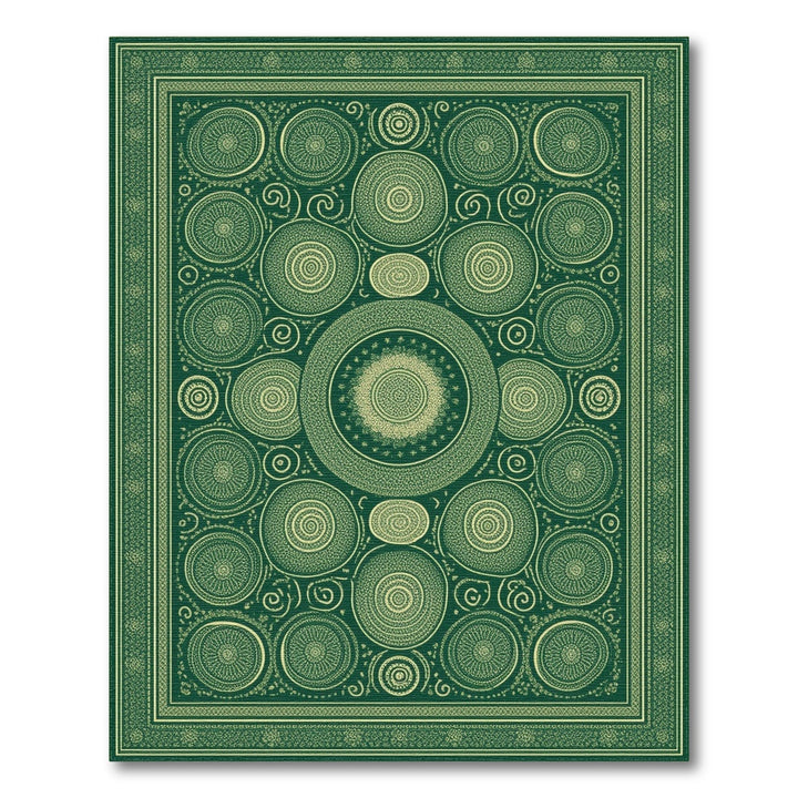 Geometric Modern Green Geometric Circle Area Rug