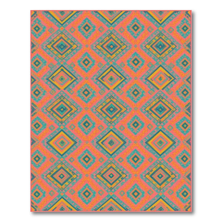 Multi-color and Patterns Vibrant Multi-Color Diamond Geometric Area Rug