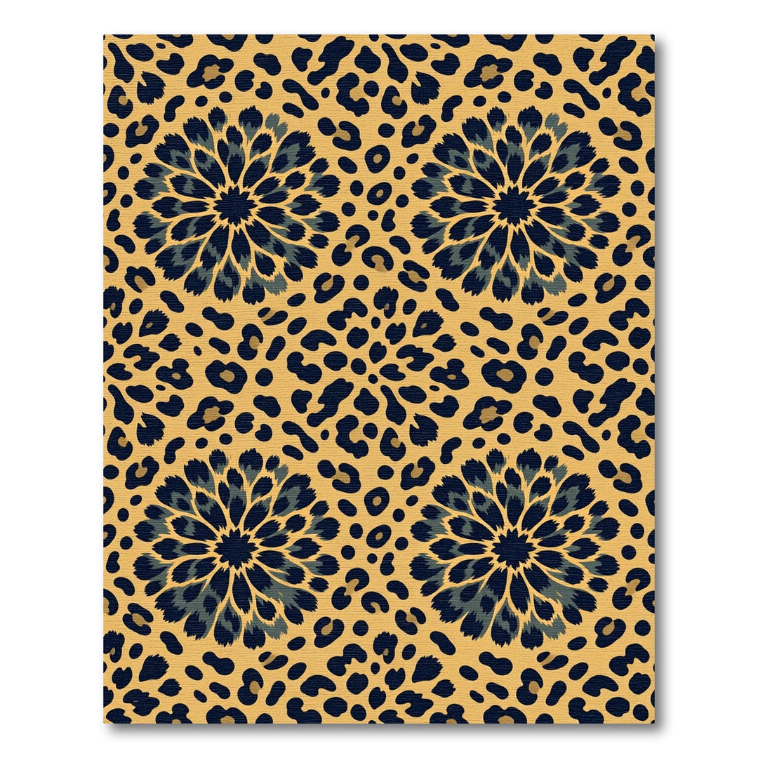 Leopard Floral Sunburst Rug
