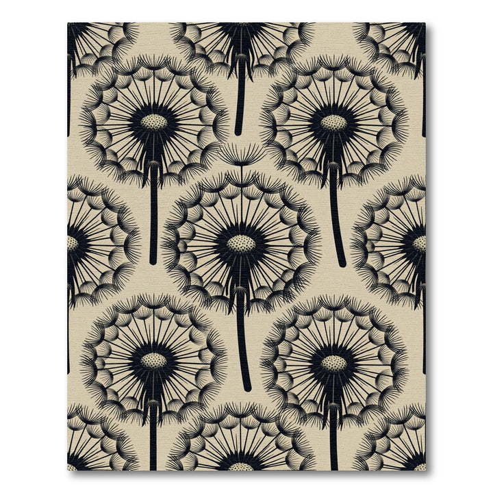 Black Dandelion Seedhead Outline Rug