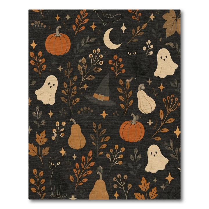 Multi-color and Patterns Halloween Pumpkin Ghost Kids Area Rug