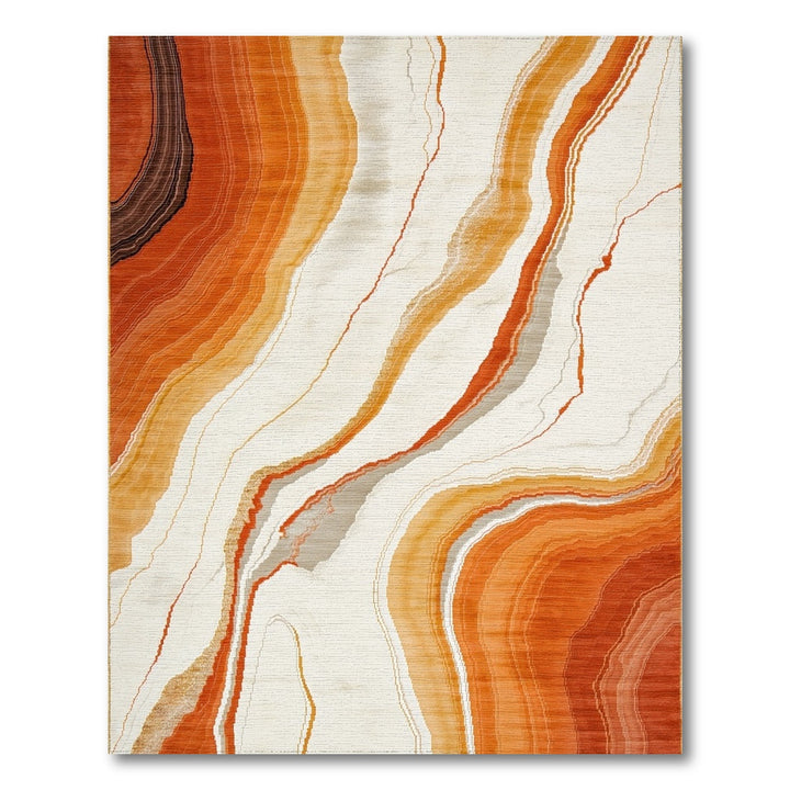 Orange Agate Swirl Area Rug